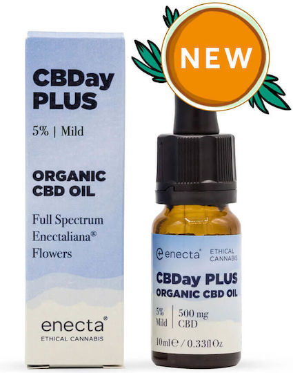 Enecta CBDay Plus Full Spectrum Intense Έλαιο Κάνναβης σε Σταγόνες 500mg με 5% CBD 10ml