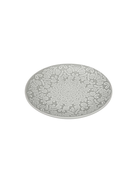 Plate Desert Ceramic Gray with Diameter 21cm