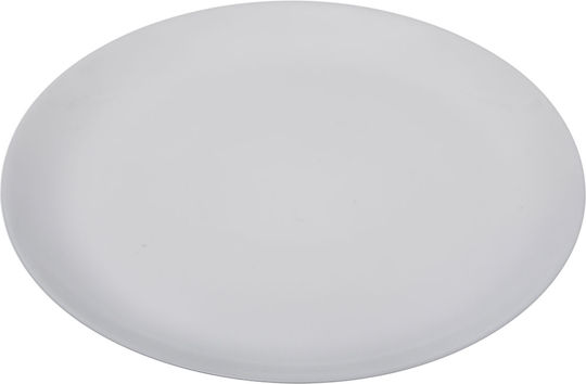 Plate Shallow Glass White with Diameter 27cm