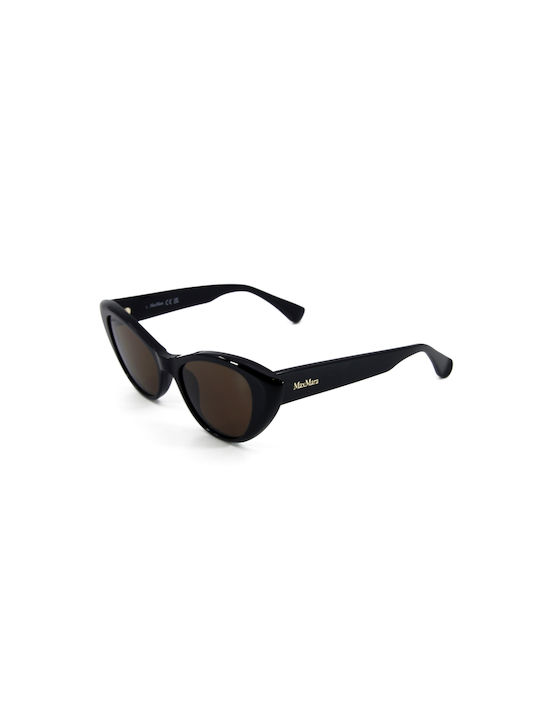 Max Mara Logo 10 Women's Sunglasses with Black Plastic Frame and Black Lens MM 0039 01E