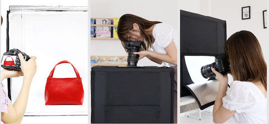 Fotobox TC-80 Beleuchtet mit mehreren Hintergründen 80x80x80cm