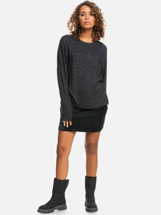 Roxy Women's Blouse Off-Shoulder Long Sleeve Anthracite