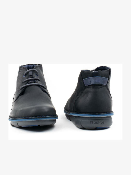 Leather Men's Boots Desert Black