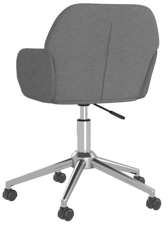 Rotativă Scaun Vizitator cu Brațe & Roți Gri 54x60.5x80.5cm 2buc