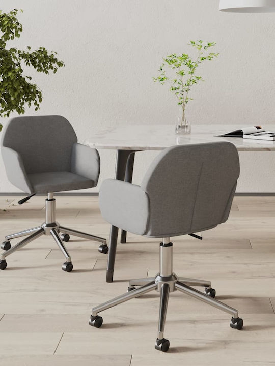 Swivel Visitor Chair with Arms and Wheels in Color 54x60.5x 2 Pieces