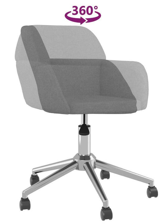 Rotativă Scaun Vizitator cu Brațe & Roți Gri 54x60.5x80.5cm 2buc