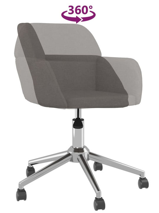 Swivel Visitor Chair with Arms & Wheels Γκρι 54x60.5x80.5cm 2pcs