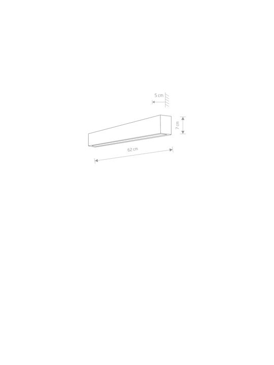 Nowodvorski Straight Wall S Φωτιστικό Τοίχου Μαύρο 62x7x5εκ.