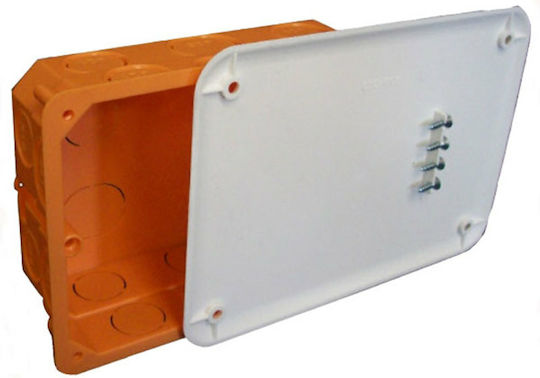 Dabler Flush Electrical Box Branching for Plasterboard with 25 Ports & Screw-on Cover (10x15cm) in Orange Color 5000/04