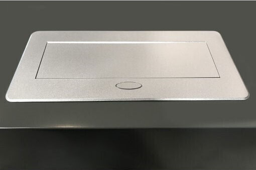 Design Light Atom 26 Двойна Мортис Електрически контакт Офис с 2 USB порта с Капак Сив