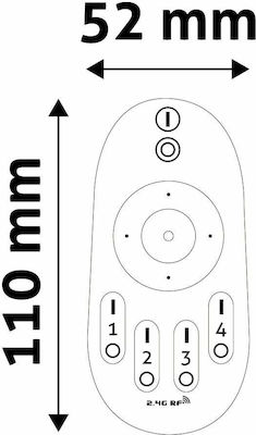 Avide ABLS12V12DIMM-RFC-4Z-C Fără fir Telecomandă RF: RF (Radiofrecvență) Mână 15.001.0915