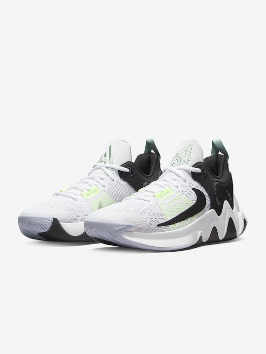 Giannis Immortality 2 Low Basketball Shoes White / Black / Barely Volt / Grey Fog
