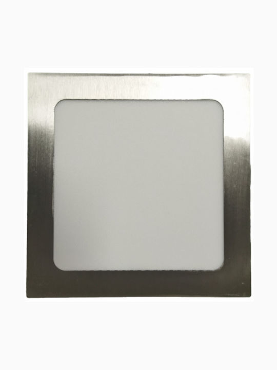 Atman Pătrat Încastrat Panou LED Putere 12W cu Alb Natural Lumini 17x17cm.