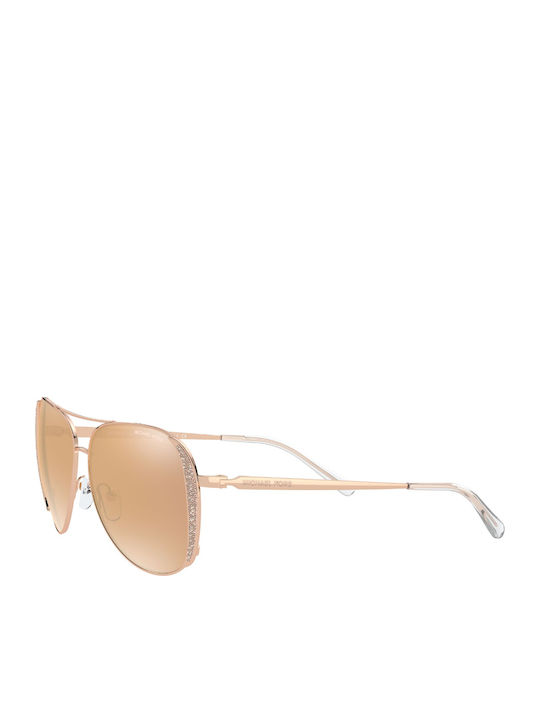 Michael Kors Chelsea Glam Γυναικεία Γυαλιά Ηλίου με Ροζ Χρυσό Μεταλλικό Σκελετό και Ροζ Καθρέφτη Φακό MK1082 1108R1