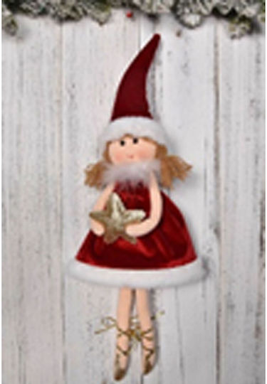 Iliadis Christmas Fabric Figure Toddler Burgundy Height 54cm