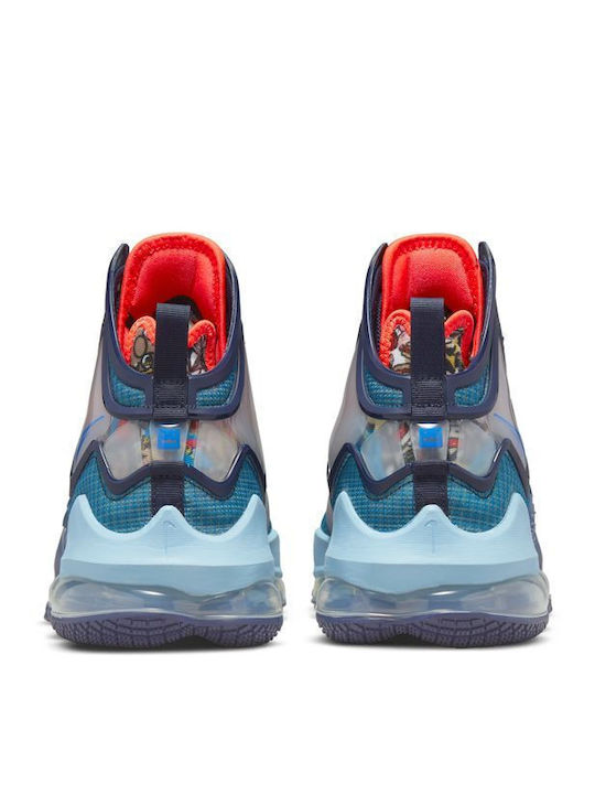 LeBron 19 inalti Pantofi de baschet Albastru Înnegrit / Albastru Uzat / Verde Atomic / Albastru Mediu