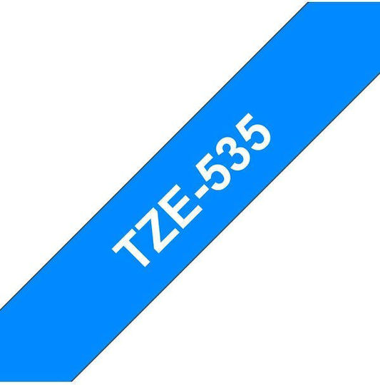 Brother TZe-535 Label Maker Tape 8m x 12mm in Blue Colour Compatible Series with Brother TZe/TZ