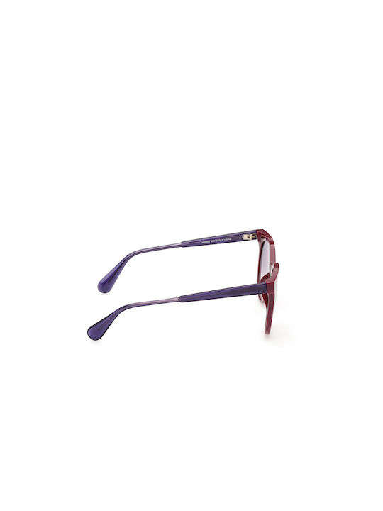 Max & Co Women's Sunglasses with Burgundy Plastic Frame and Purple Gradient Lens MO0044 69W