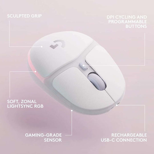 Logitech G705 Ασύρματο RGB Gaming Ποντίκι 8200 DPI White Mist