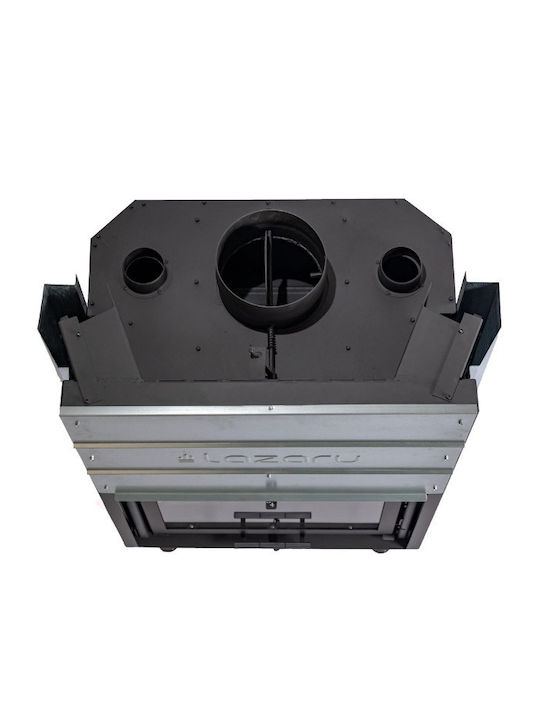 Lazaru Prisma Premium 90/51 Șemineu cu inserție Lemn Aeroterma 13.2kW Prismatic cu ușă glisantă de cabinet