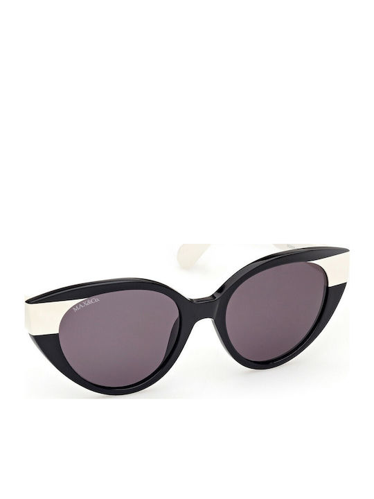 Max & Co Women's Sunglasses with Black Plastic Frame and Black Lens MO0039 01A