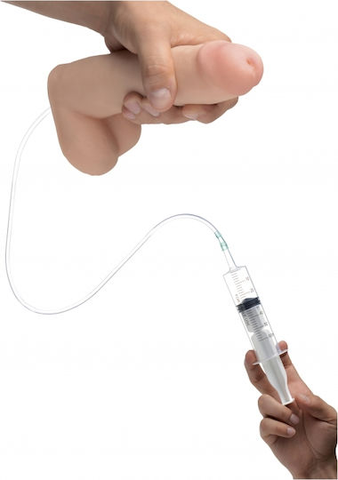 XR Dual Density Squirting Ρεαλιστικό Dildo με Δυνατότητα Εκσπερμάτωσης Flesh 20cm