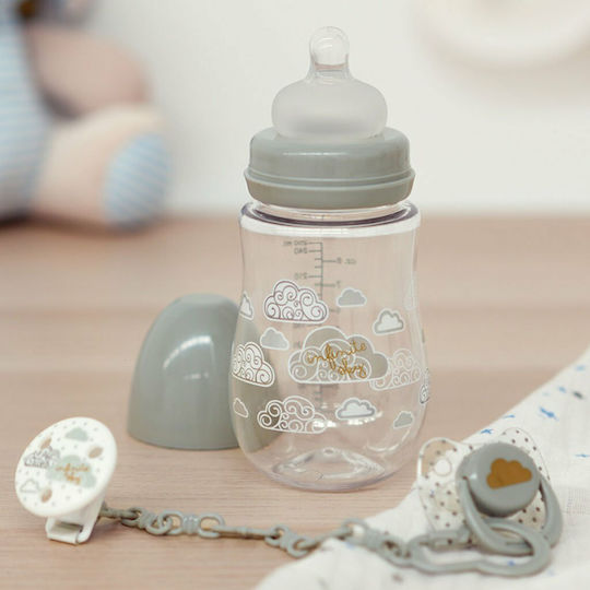 Kiokids Σετ Πλαστικά Μπιμπερό με Θηλή Σιλικόνης για 6+ μηνών Γκρι Grey 250ml 3τμχ