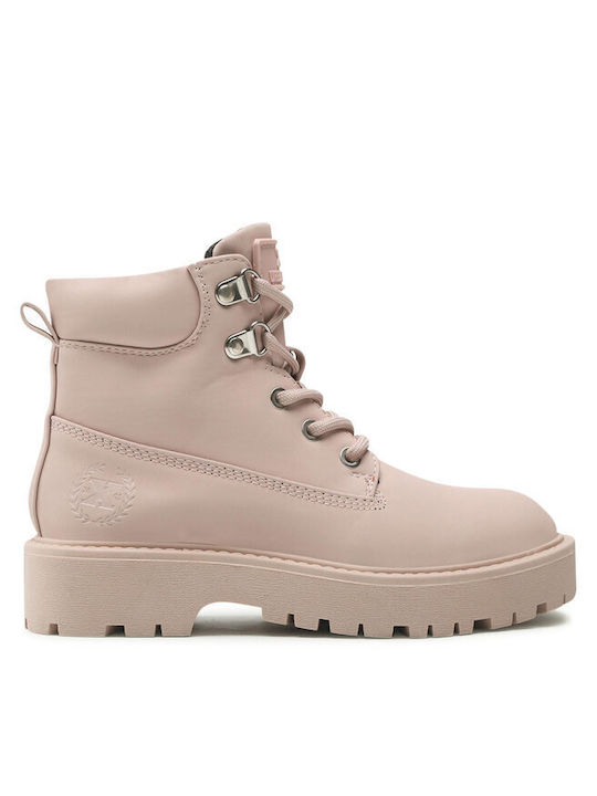 Xti Kids Military Boots with Lace Pink