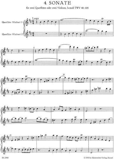 Barenreiter Telemann - Six Sonatas Op.2 Vol.2 Παρτιτούρα για Φλάουτο