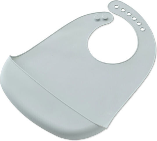Interbaby Wasserdicht Lätzchen Silikon mit Taste & Tasche Blue für 0 m+