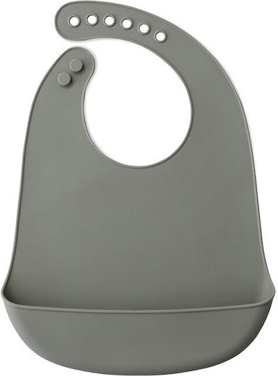 Interbaby Waterproof Bib Silicone with Button & Pocket Gray for 0 m+