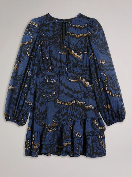 Mini Abendkleid mit Masche Marineblau