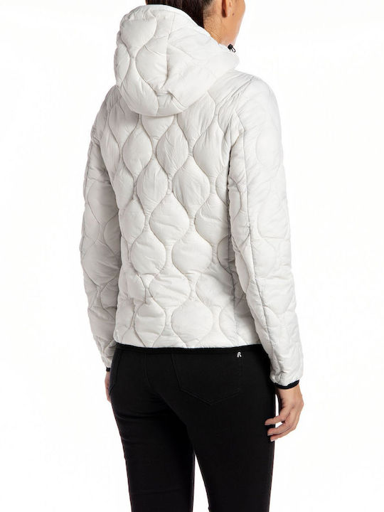 Replay Women's Short Puffer Jacket for Winter with Hood '''.000.84166D-011-S'''