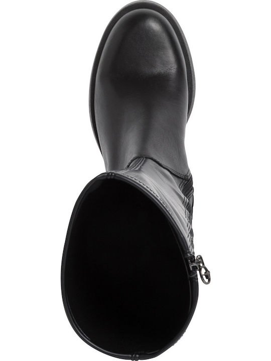 Anatomic Leather Medium Heel Women's Boots with Zipper Black