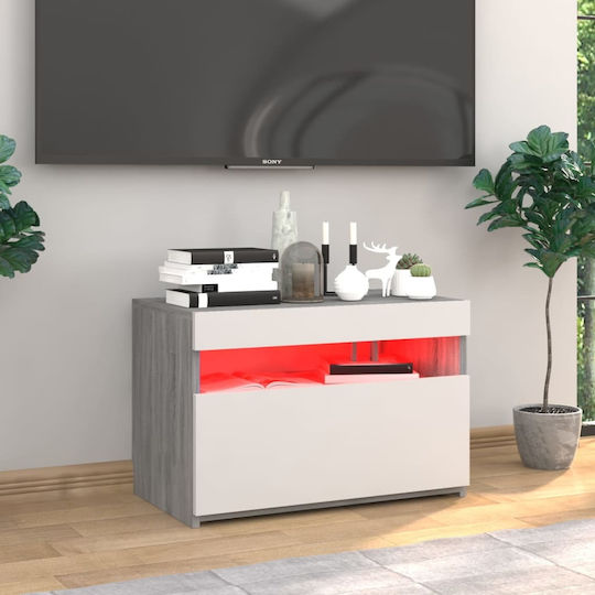 Έπιπλο Τηλεόρασης με Φωτισμό LED Γκρι Sonoma Μ60xΠ35xΥ40cm