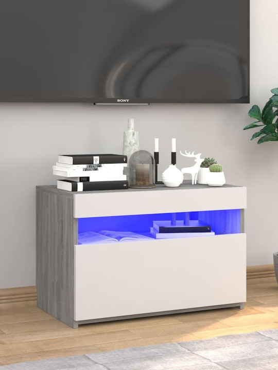 Έπιπλο Τηλεόρασης με Φωτισμό LED Γκρι Sonoma Μ60xΠ35xΥ40cm