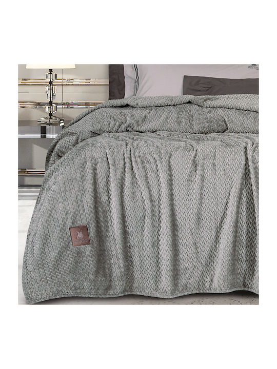 Greenwich Polo Club 2496 Κουβέρτα Fleece Μονή 160x220εκ. Γκρι
