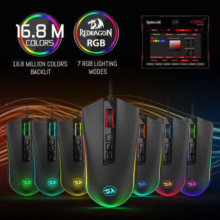 Redragon M711 Cobra RGB Gaming Mouse 10000 DPI Black