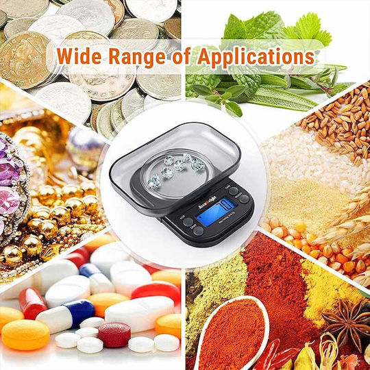 AccuWeight Mini Cantar Electronic Profesional de Precizie cu Capacitate de Cântărire 1kg și Precizie 0.1gr