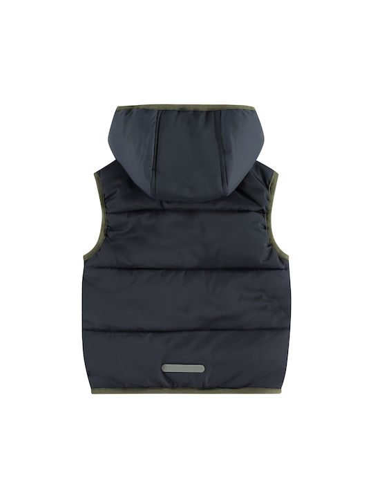 Babyface Kids Casual Jacket Sleeveless short Hooded Navy Blue