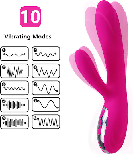 Vibrator Rabbit Joker Heating Double Vibrating Massage Stick 21.7cm Pink