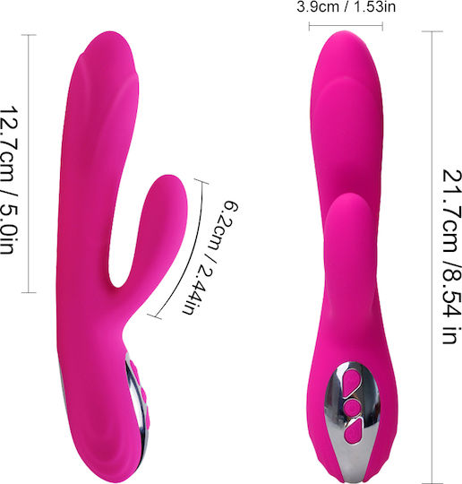 Boss Of Toys Vibrator Kaninchen Joker Heating Double Vibrating Massage Stick 21.7cm Pink