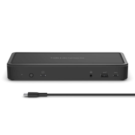 Belkin USB-C Docking Station with HDMI/DisplayPort 4K PD Ethernet and Support for 3 Monitors Black (INC003VFBK)