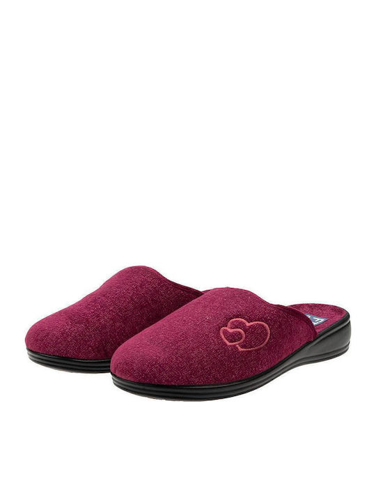 Comoda C08 Anatomische Damen Hausschuhe Burgundisch