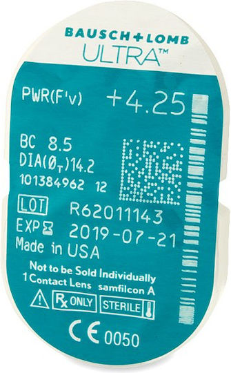 Bausch & Lomb Ultra 3 Monthly Contact Lenses Silicone Hydrogel