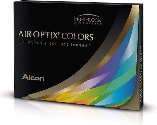 Air Optix Colors 2 Μηνιαίοι Έγχρωμοι Χωρίς Διοπτρία Φακοί Επαφής Σιλικόνης Υδρογέλης Gemstone Green
