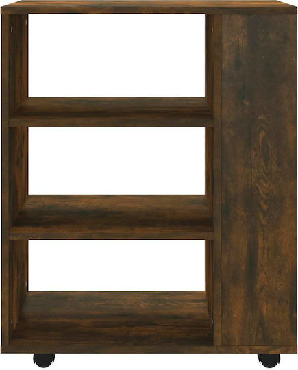 vidaXL Büroaufbewahrungsschublade und -schrank Holzschattierung Eiche mit Rädern 60x35x75cm