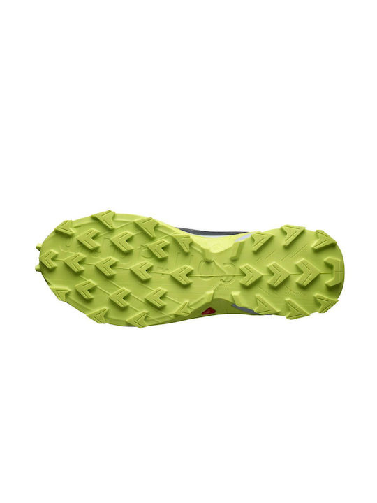 Alphacross 4 GTX Bărbați Pantofi sport Trail Running Impermeabile cu Membrană Gore-Tex Ebony / Albastru Perlat / Albastru Acid