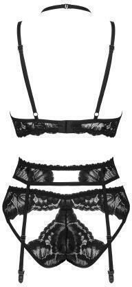 Obsessive Alessya Sexy Σετ Εσωρούχων με Δαντέλα & Ζαρτιέρες Black 3τμχ