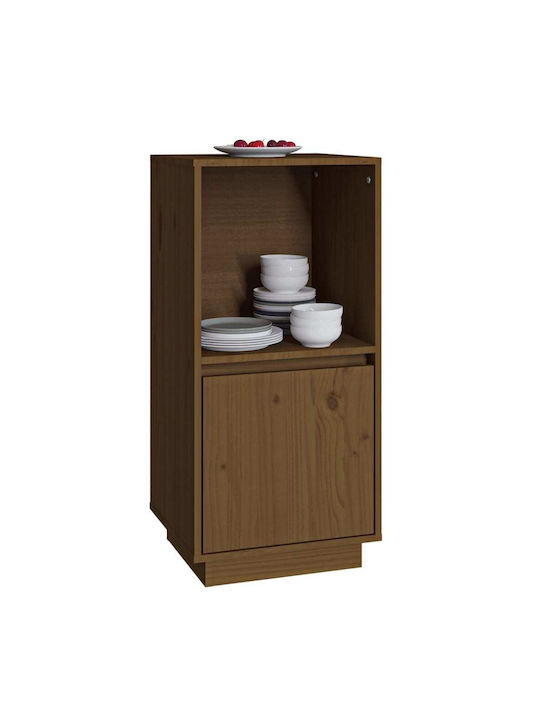 Living Room Display Cabinet Made of Solid Wood Brown 38x35x80cm